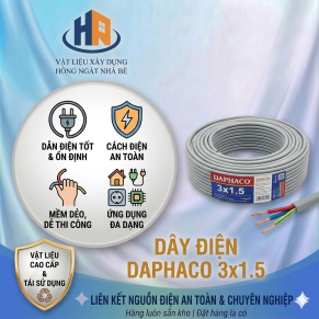 DÂY ĐIỆN DAPHACO 3X1.5 TẠI VLXD HỒNG NGÁT NHÀ BÈ 