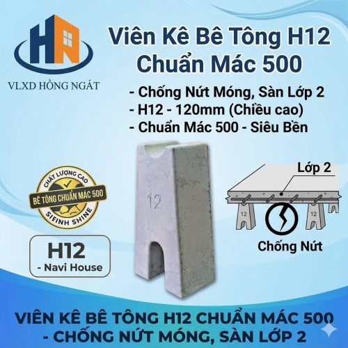 VIÊN KÊ BÊ TÔNG H12 TẠI VLXD HỒNG NGÁT NHÀ BÈ 