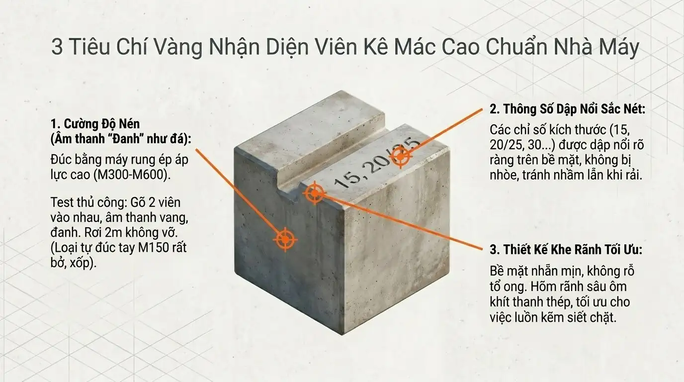 con kê bê tông long hậu - 3 tiêu chí vàng
