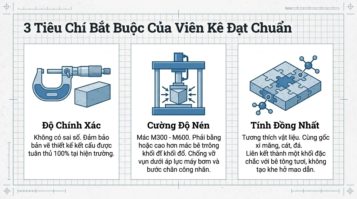 tiêu chí viên kê bê tông mác cao