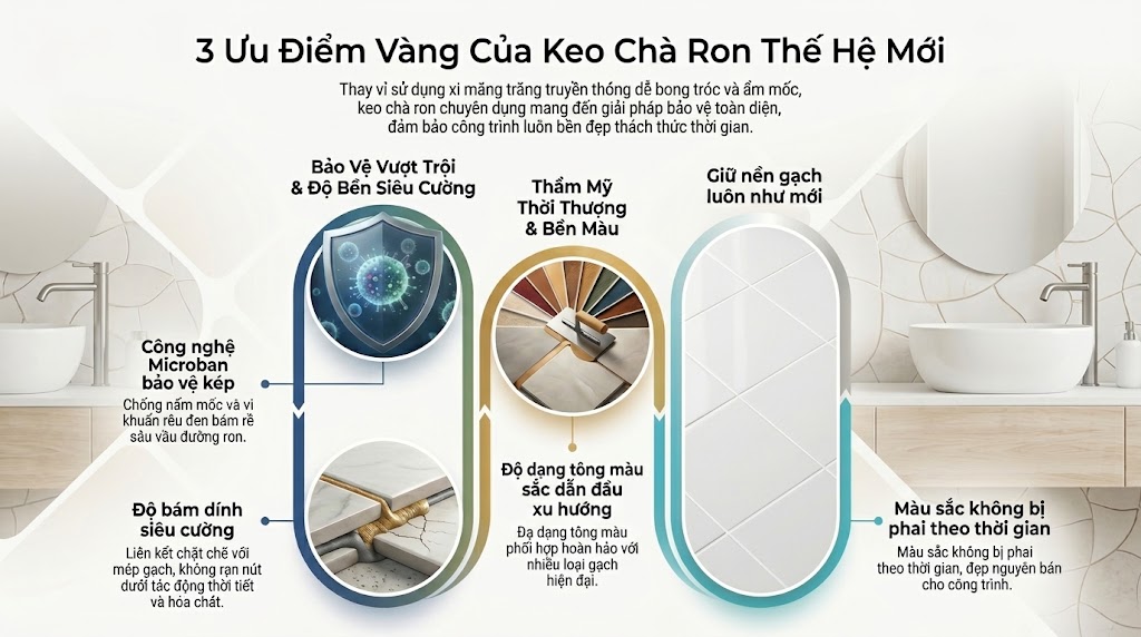bảng màu bột chà ron weber - 3 ưu điểm
