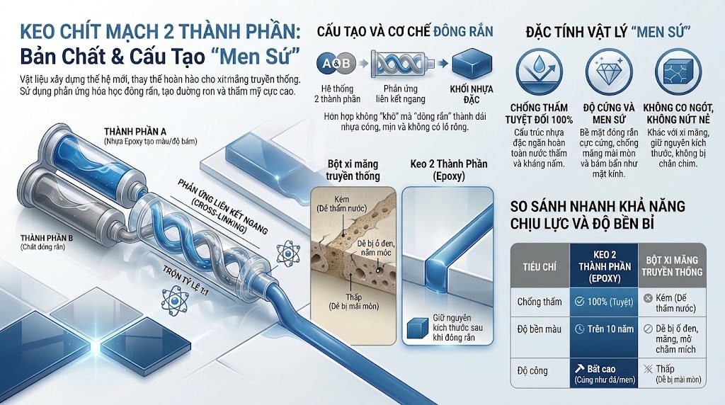 Bản Chất Và Cấu Tạo Keo Chít Mạch 2 Thành Phần