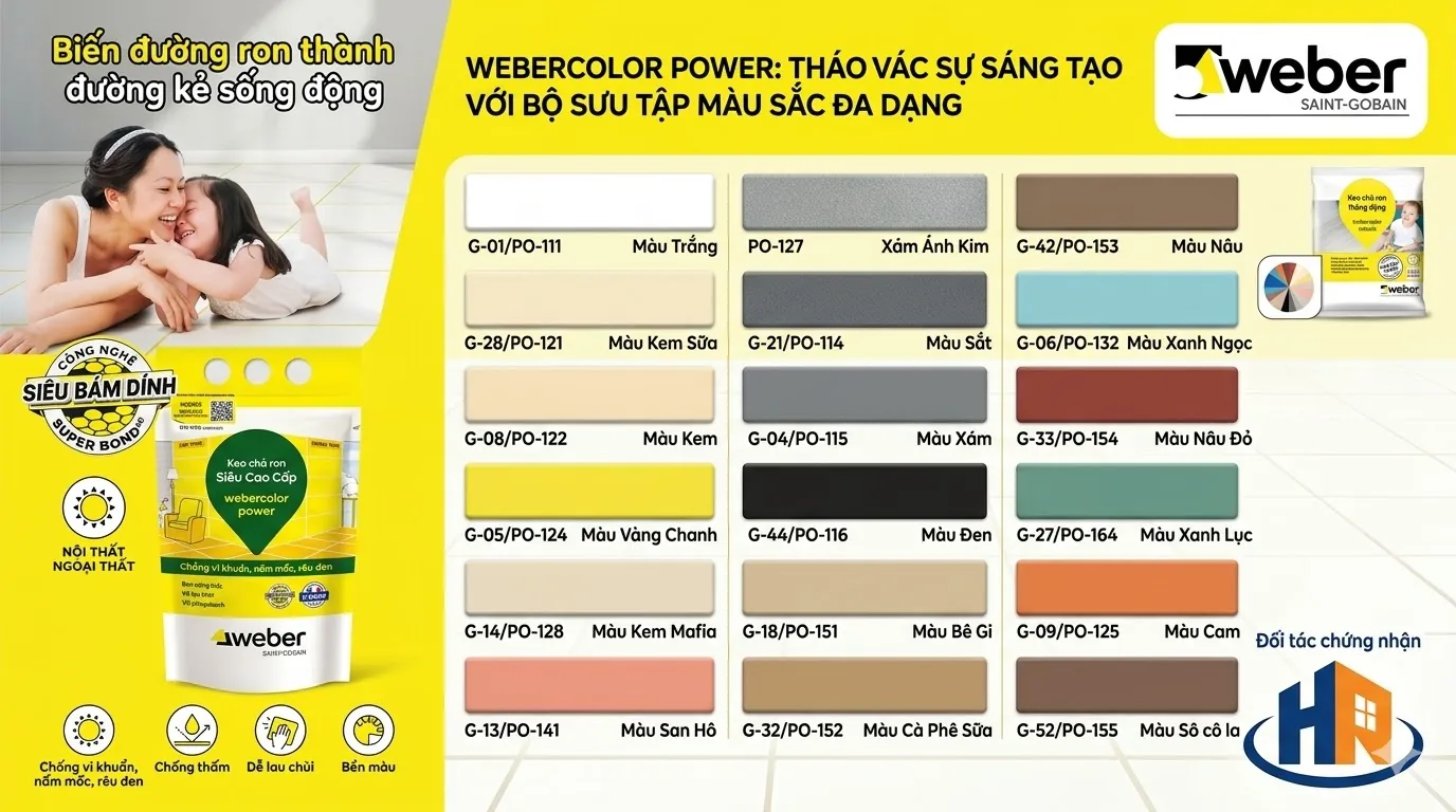 Bảng Màu Keo Chà Ron Weber