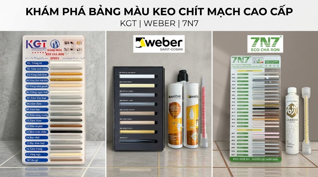 Bảng Màu Các Dòng Keo Chít Mạch 2 Thành Phần Thông Dụng