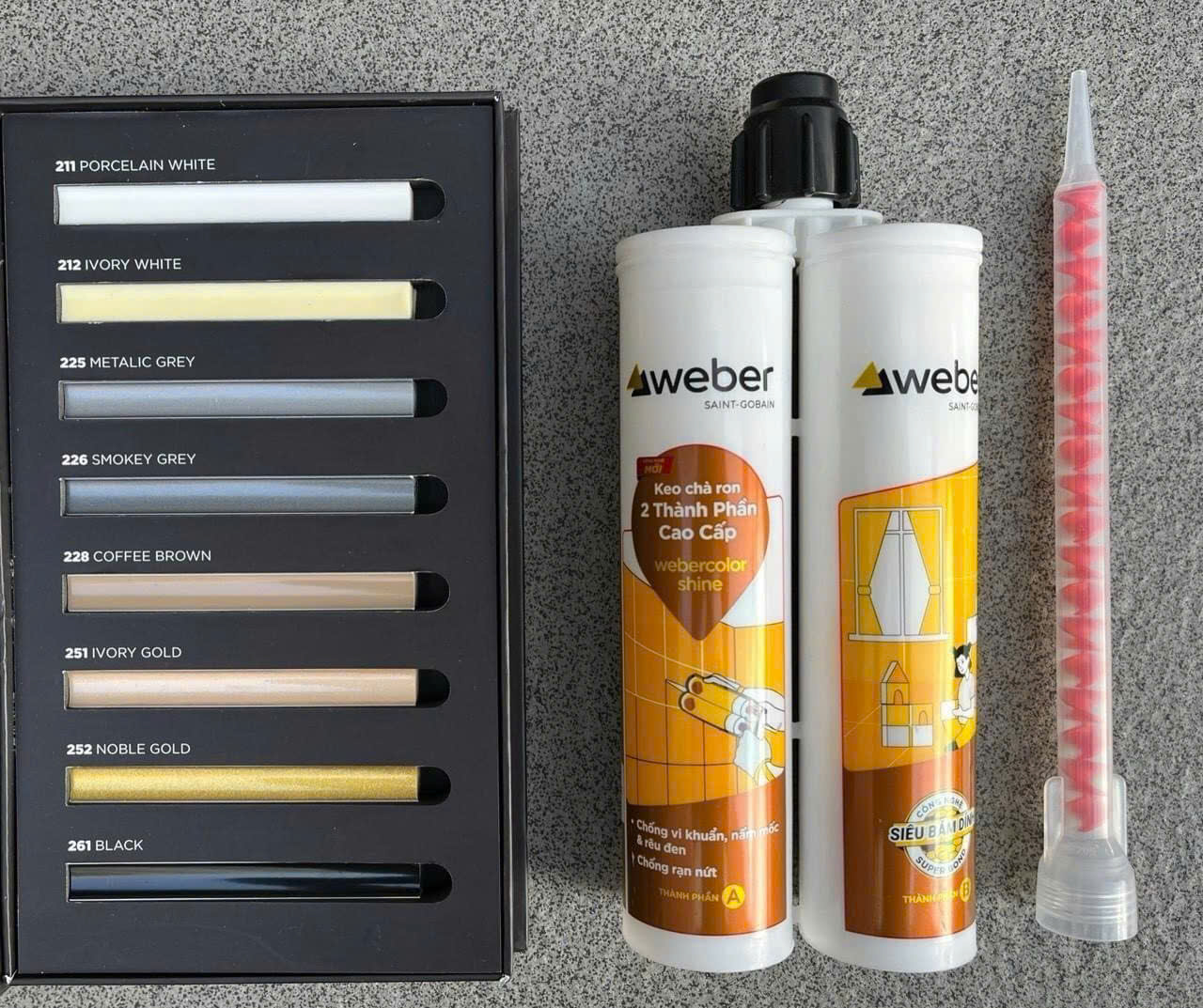 Bảng Màu Keo Chít Mạch 2 Thành Phần Weber