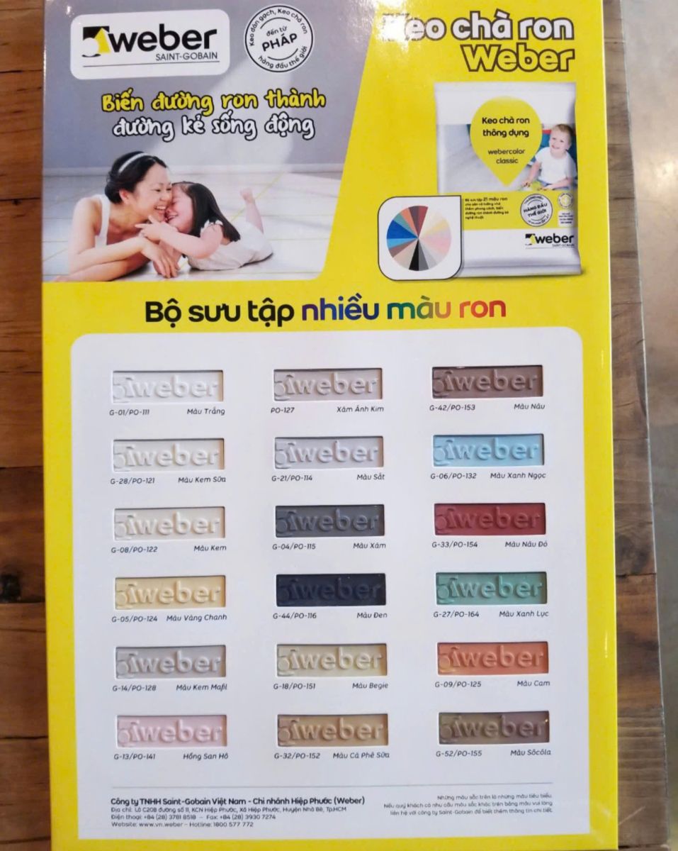 Bảng Màu Keo Chà Ron Weber