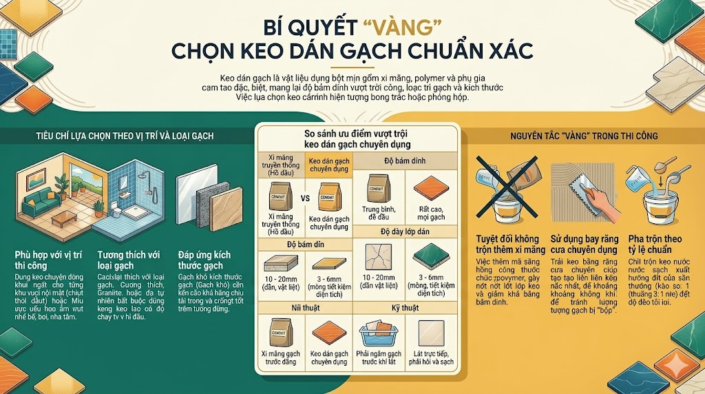 các dòng keo dán gạch - bí quyết chọn keo