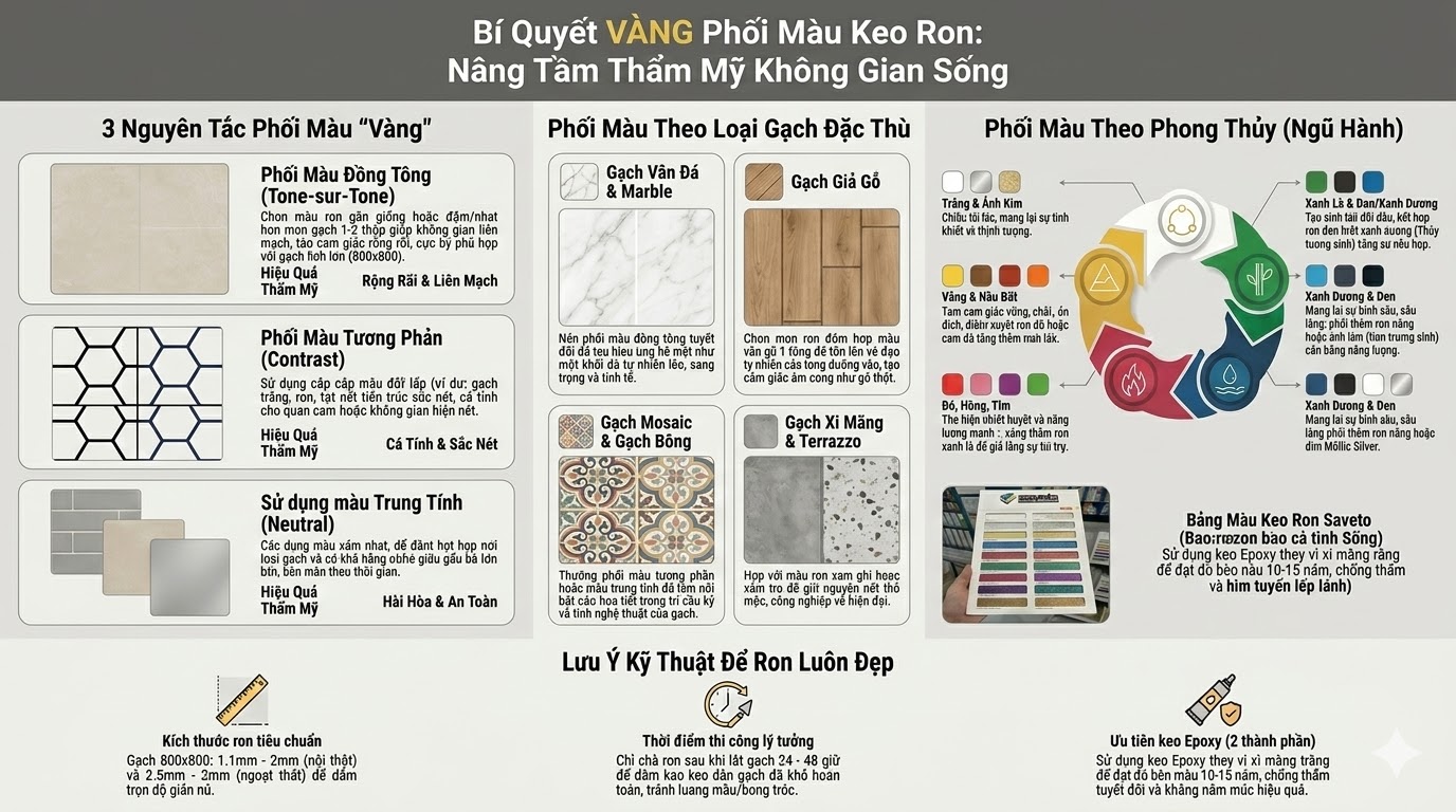 Bảng màu keo chà ron epoxy-phối màu