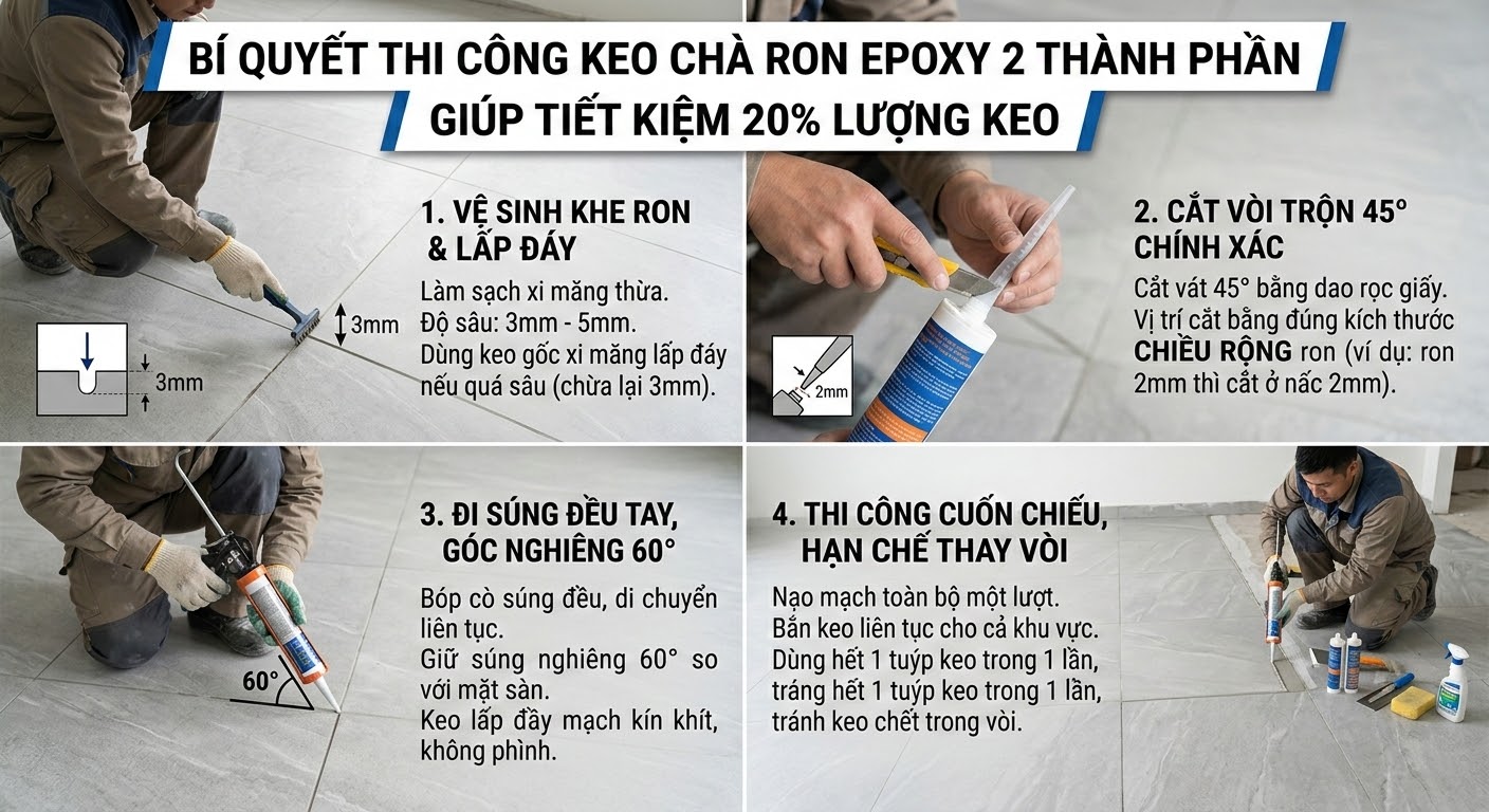 Bí Quyết Thi Công Keo Chà Ron 2 Thành Phần