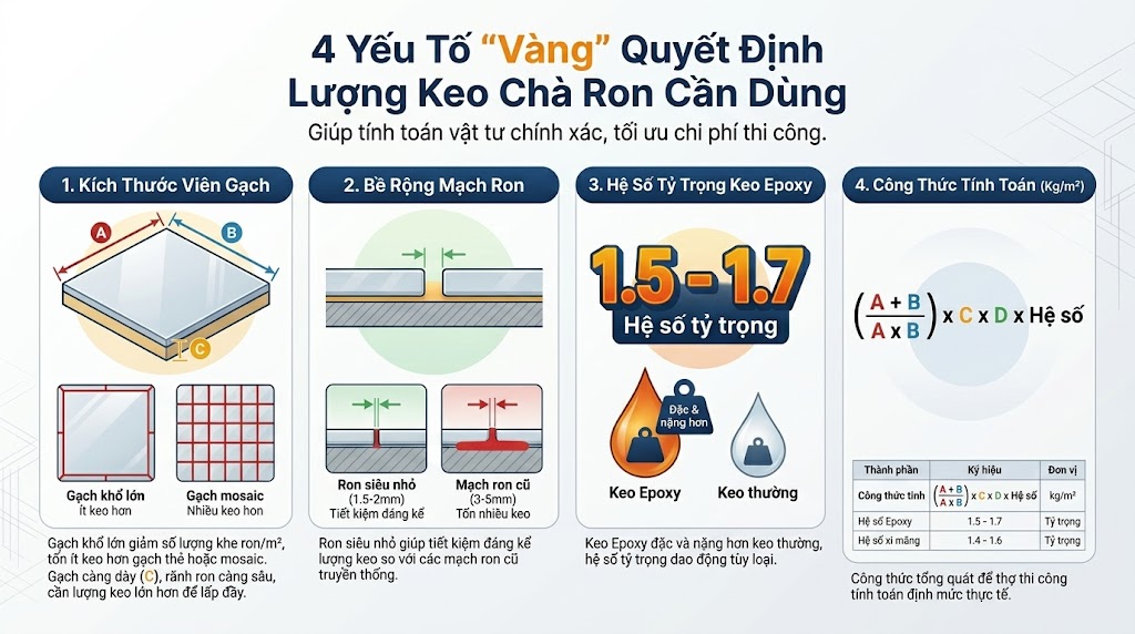 Các Yếu Tố Ảnh Hưởng Đến Định Mức Sử Dụng Keo Chà Ron Epoxy 