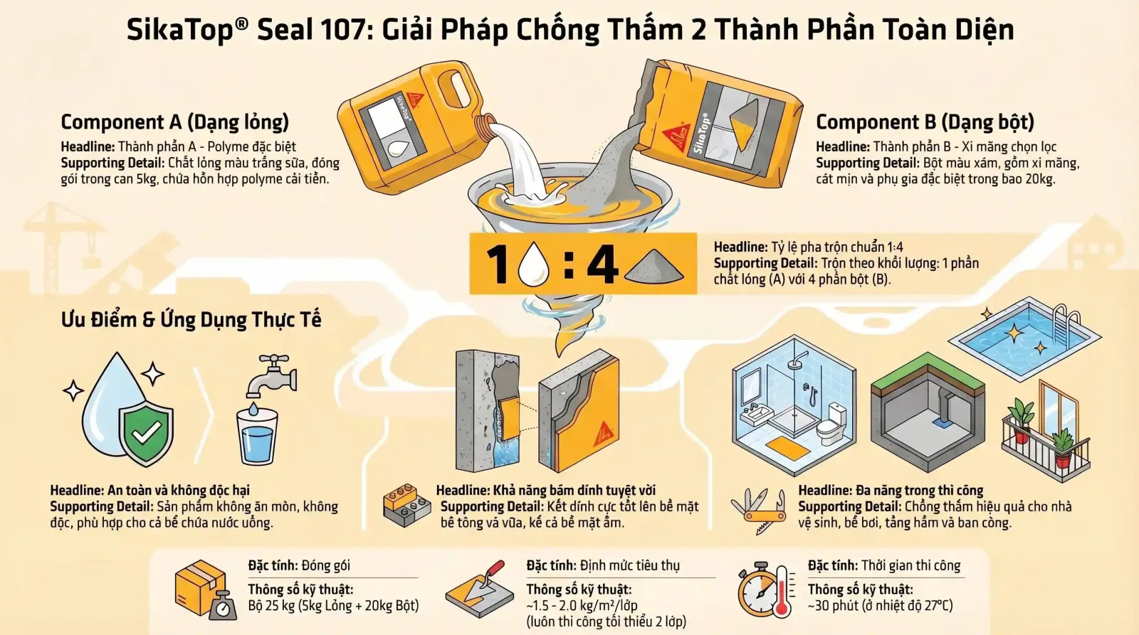 Cấu Tạo SikaTop Seal 107