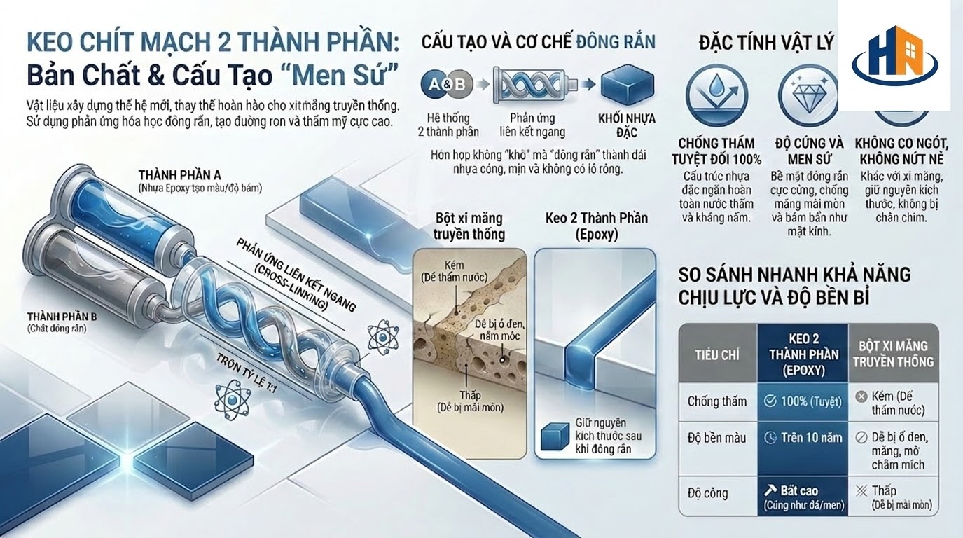 Ưu nhược điểm keo chít mạch 2 thành phần-cấu trúc