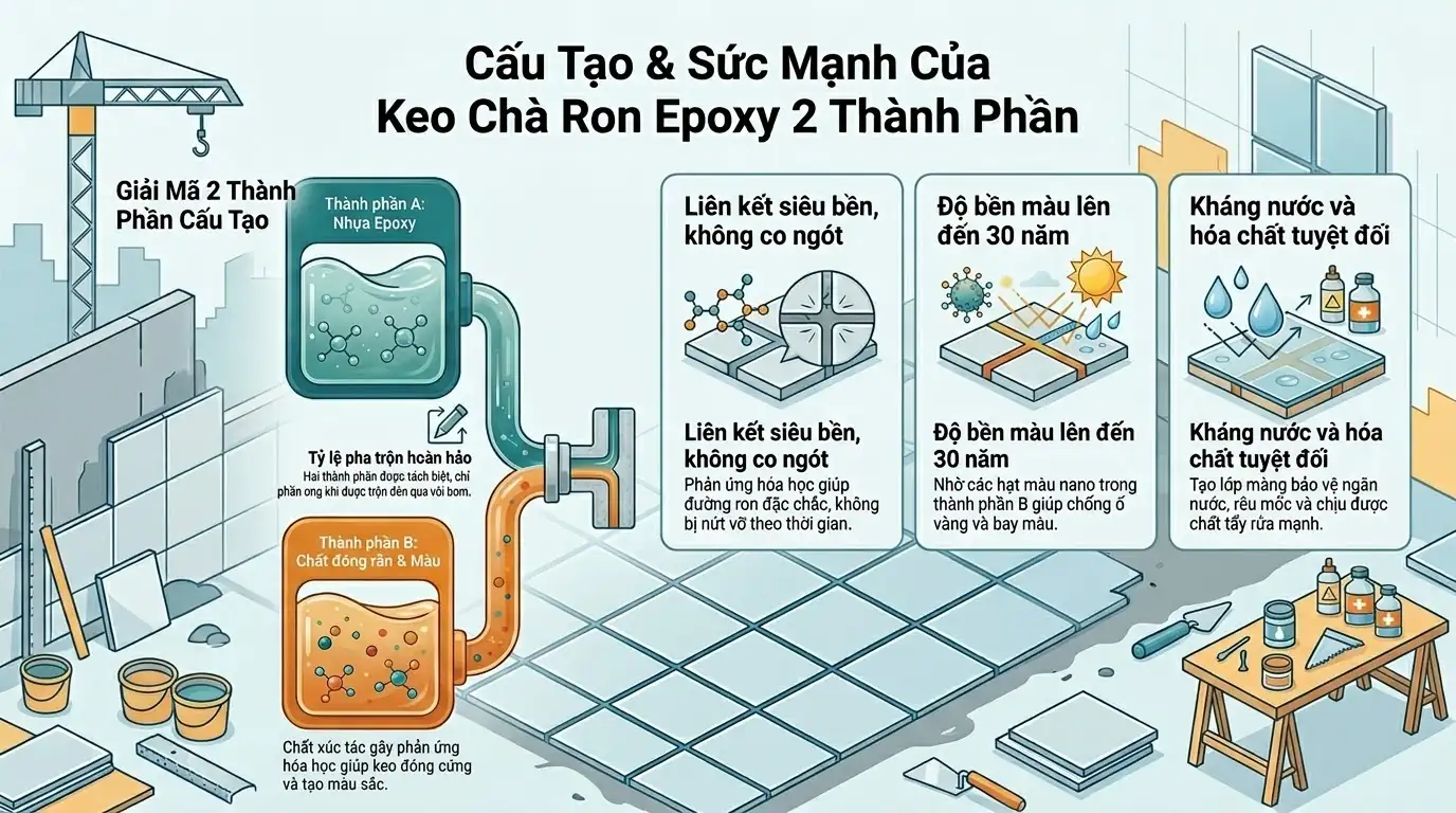 keo chà ron 2 thành phần epoxy là gì? cấu tạo