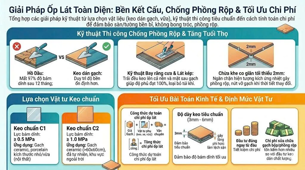 Định mức keo dán gạch men - cấu tạo