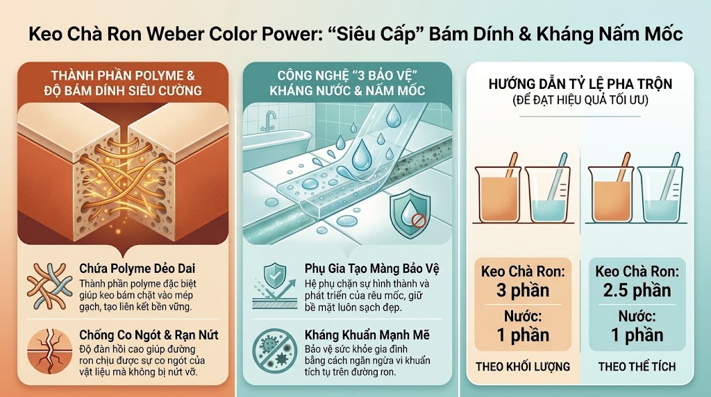 Cấu Tạo Và Ưu Điểm Vượt Trội Của Bột Chà Ron Gạch Weber