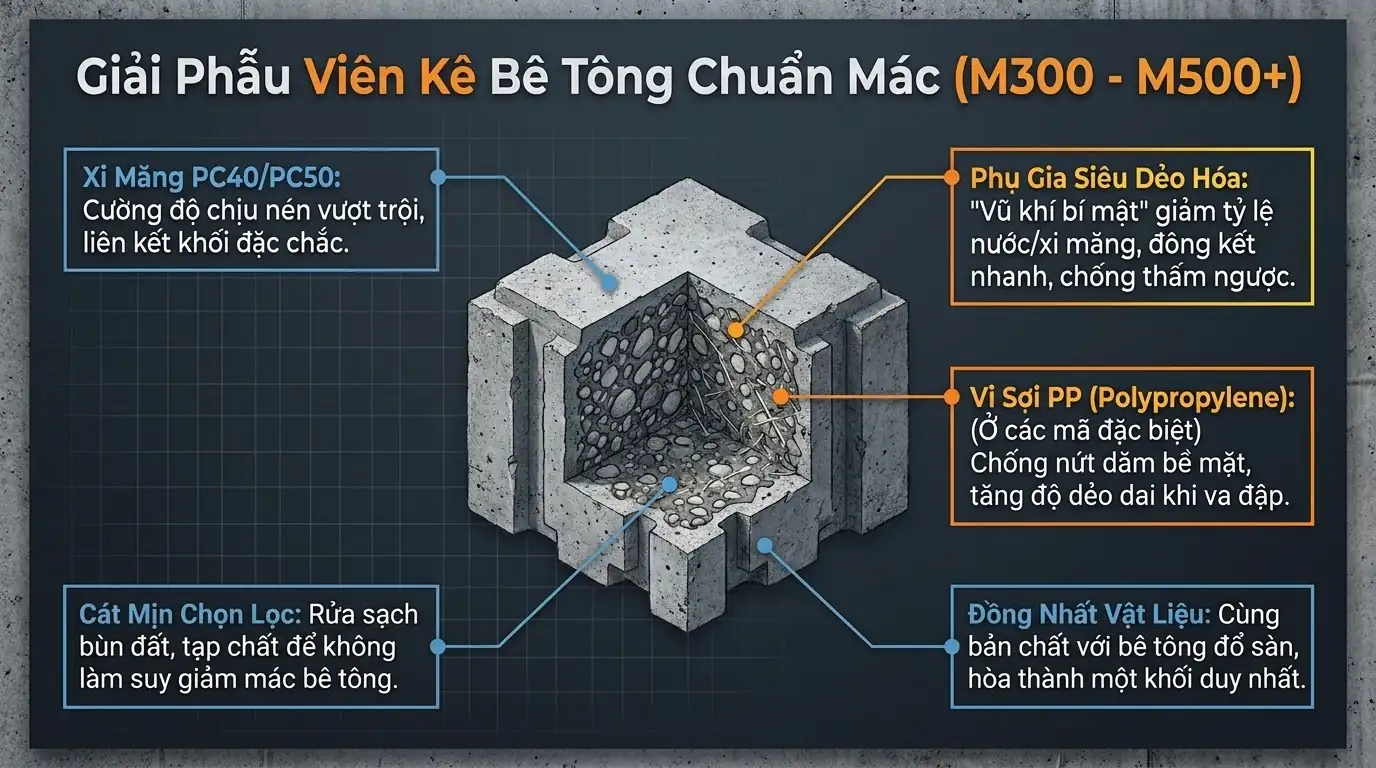 Thành Phần Cấu Tạo Viên Kê Bê Tông Long Hậu
