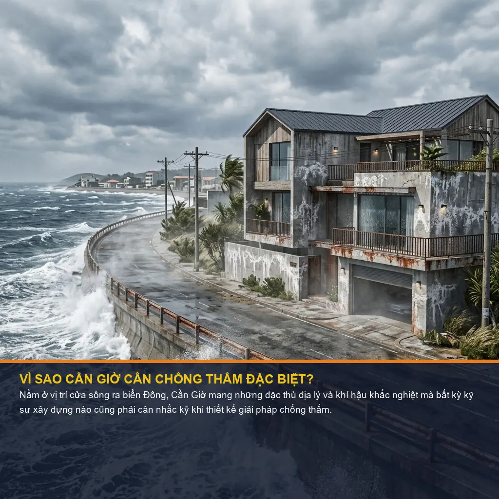 vật liệu chống thấm - địa lý cần giờ