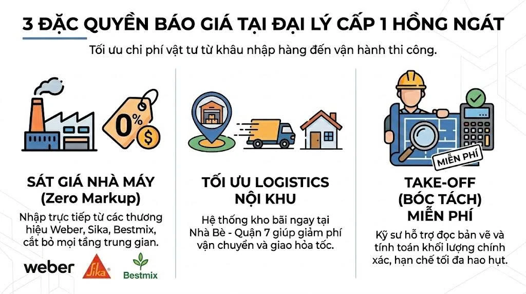 báo giá vật liệu xây dựng - 3 đặc quyền