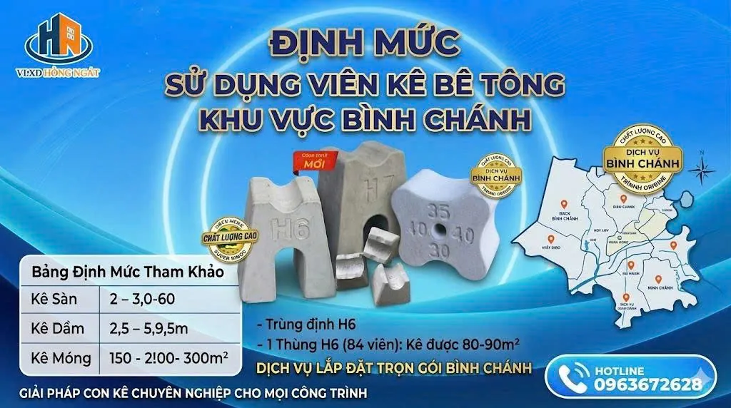 định mức con kê bê tông bình chánh