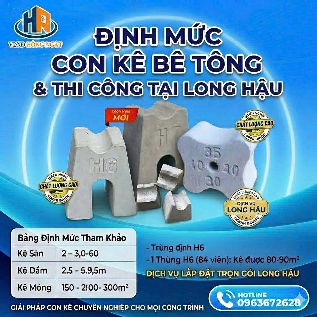 Định Mức Và Thi Công Con Kê Bê Tông Long Hậu