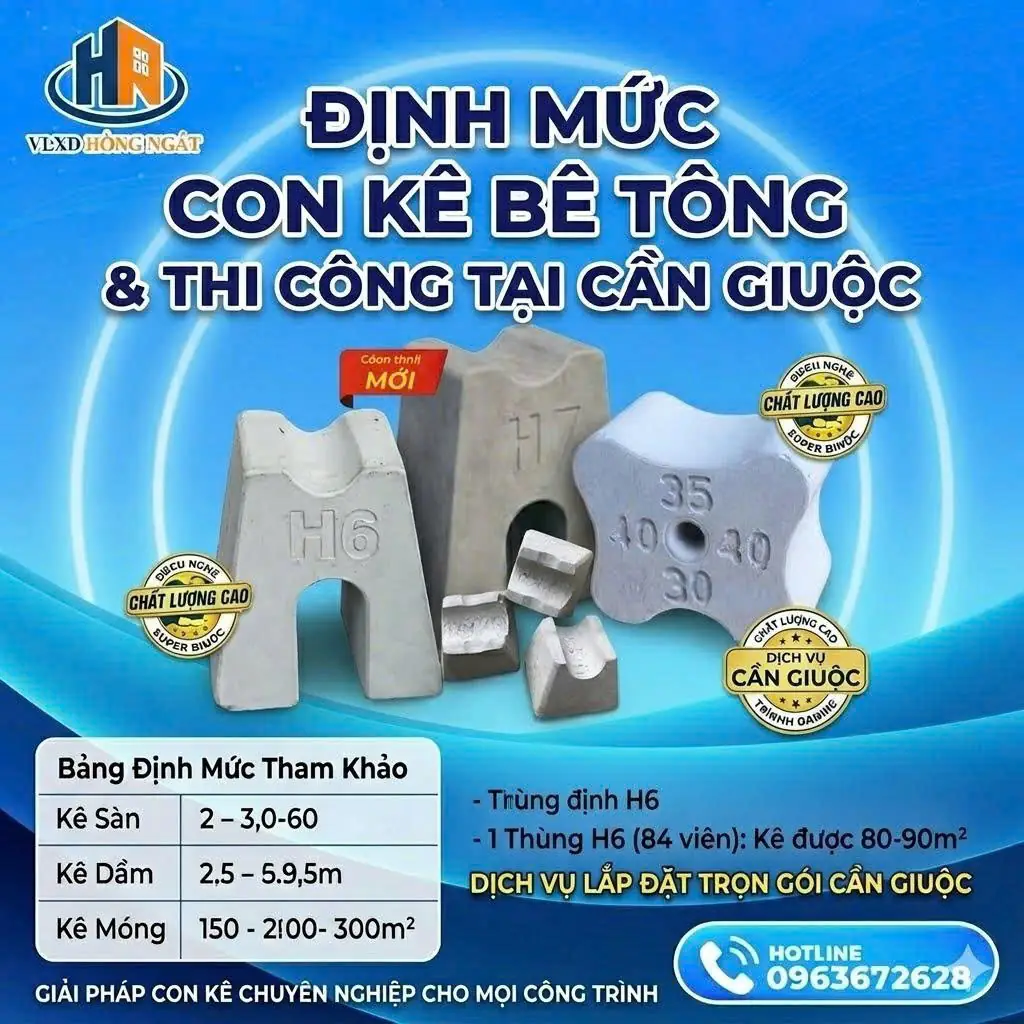 Định Mức Sử Dụng Con Kê Bê Tông