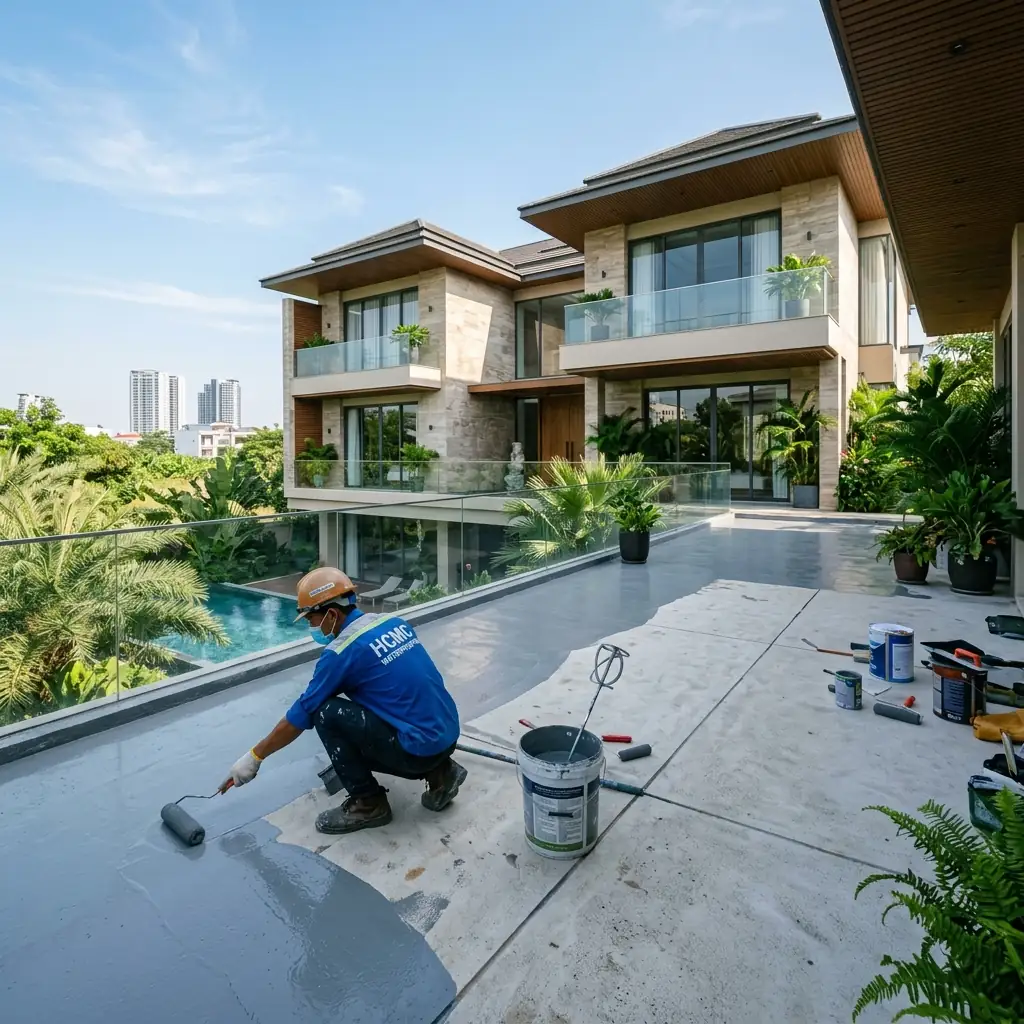 Thi Công Chống Thấm Lộ Thiên Gritone Lastic 826