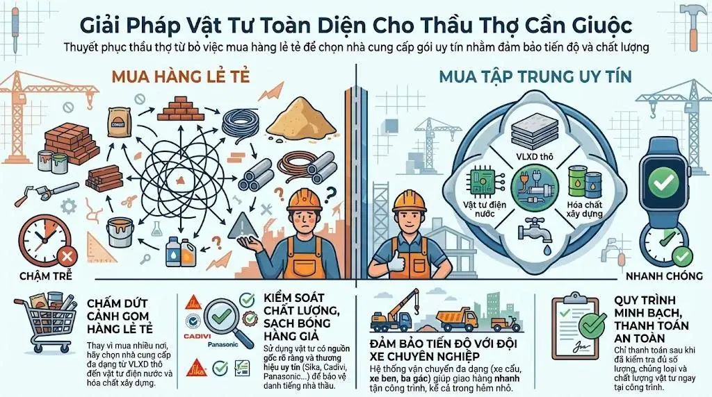 giải pháp choọn mua vật liệu xây dựng cần giuộc