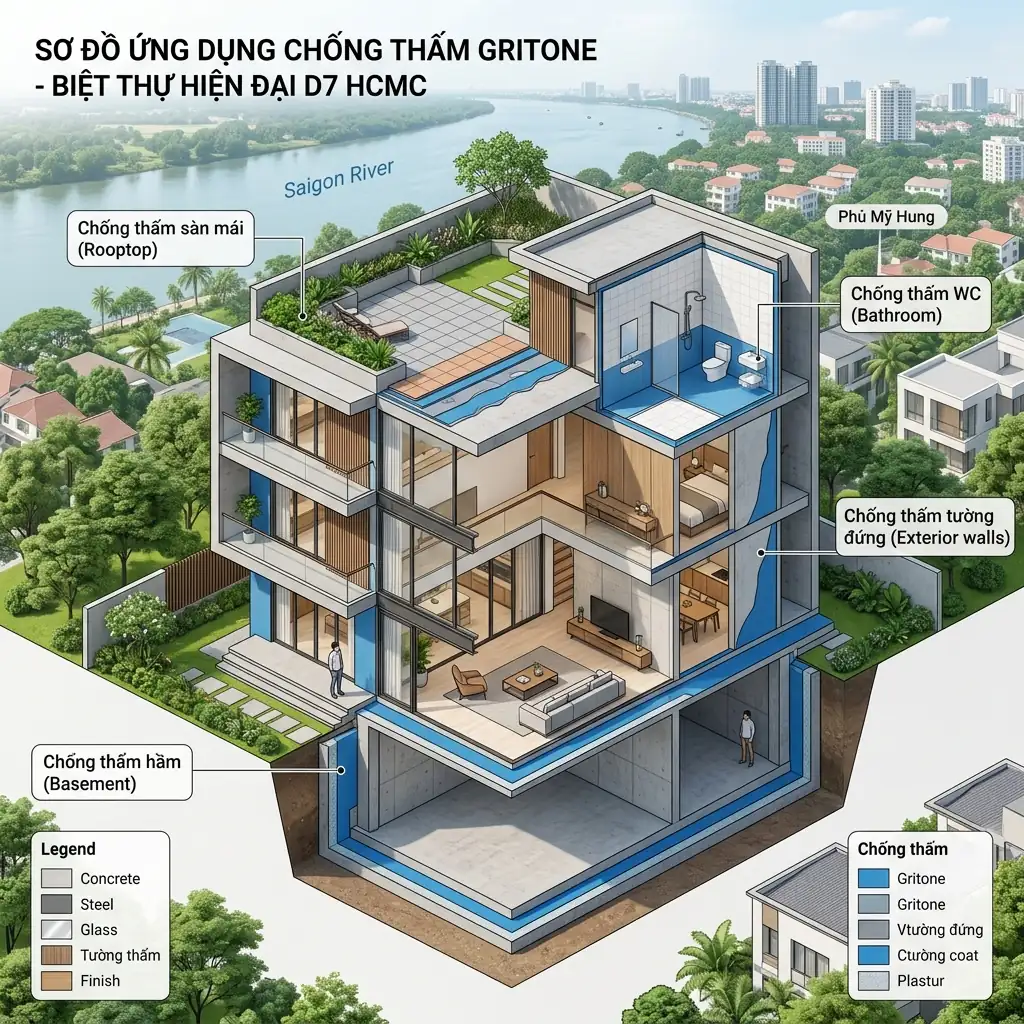 báo giá chống thấm gritone - hệ thống chống thấm