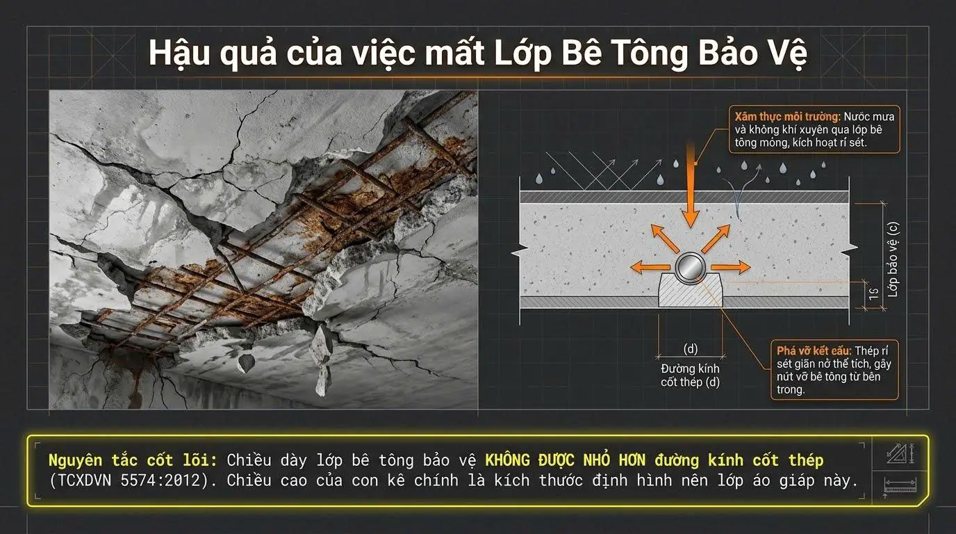 viên kê bê tông bình chánh - lớp bê tông bảo vệ