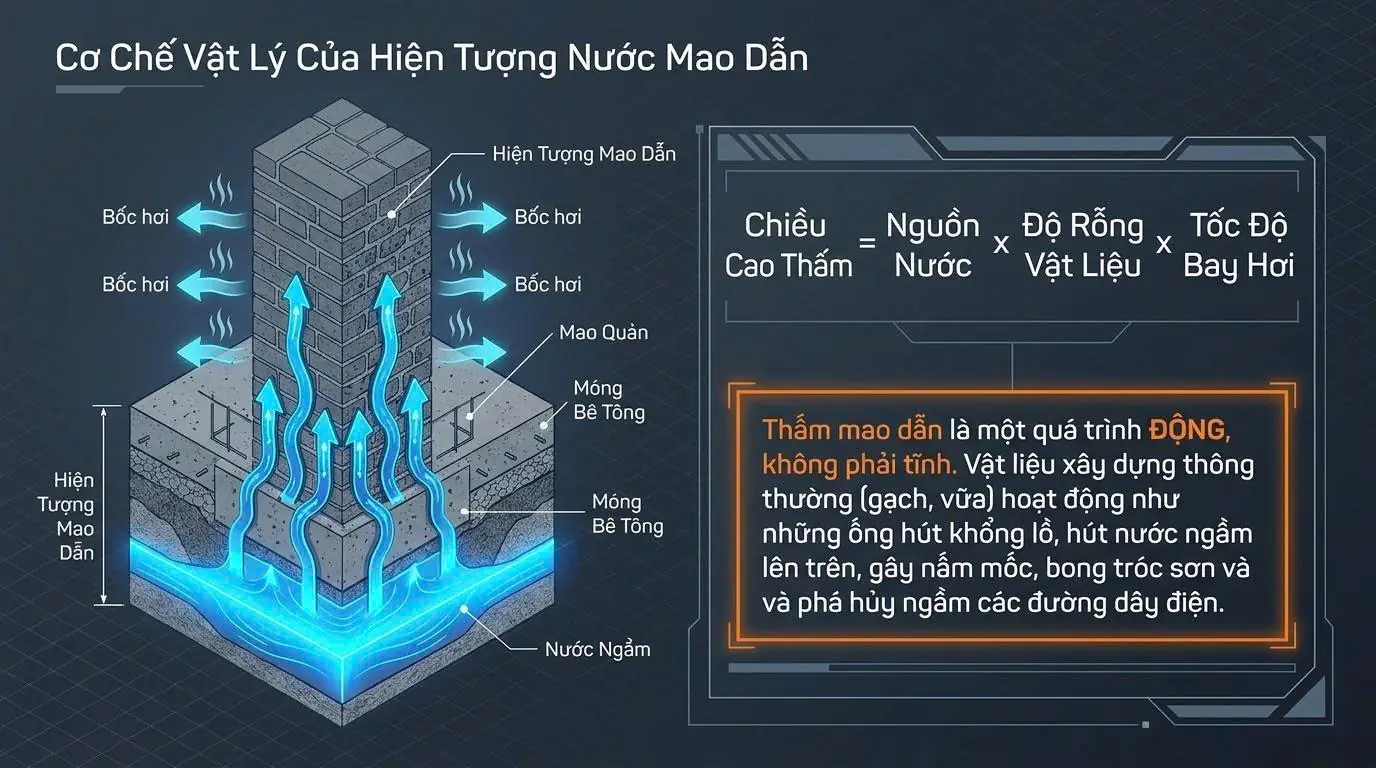 cục kê bê tông bình chánh - hiện tượng mao dẫn