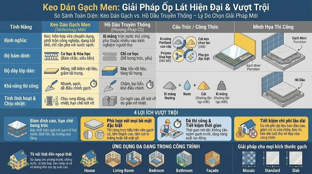 Cấu Tạo Và Ưu Điểm Của Keo Dán Gạch Men