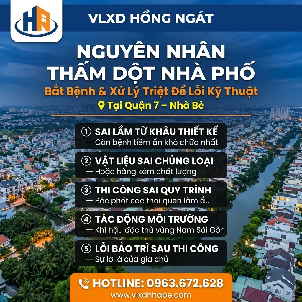 Nguyên Nhân Chống Dột Nhà Phố Tại Quận 7 - Nhà Bè