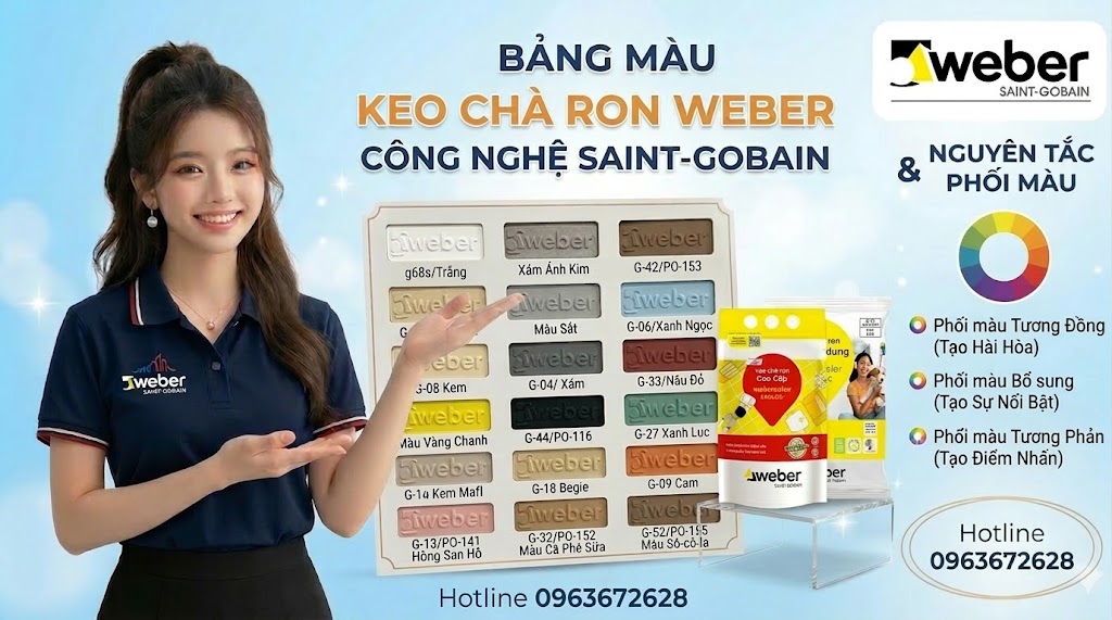 Bảng Màu Keo Chà Ron Weber & Tuyệt Chiêu Phối Màu Gạch