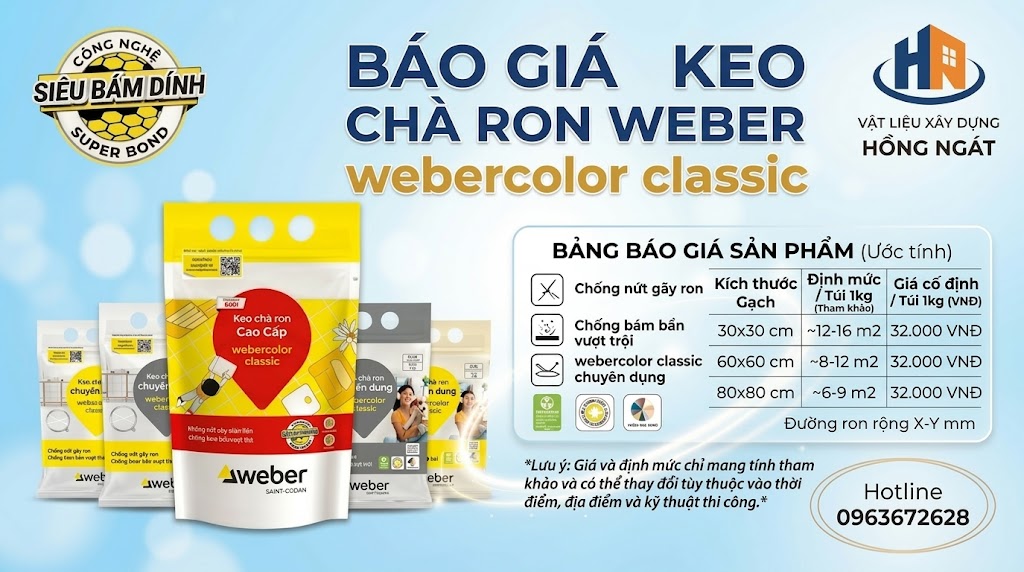 Báo Giá Keo Chà Ron Bột Weber