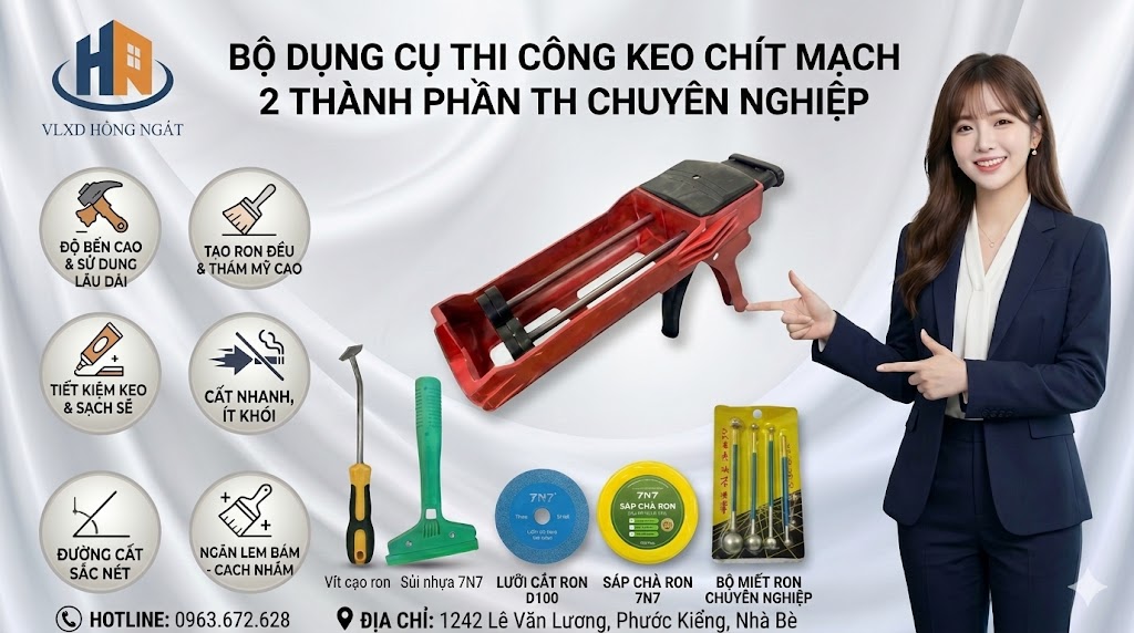 Bộ Dụng Cụ Thi Công Keo Chít Mạch 2 Thành Phần