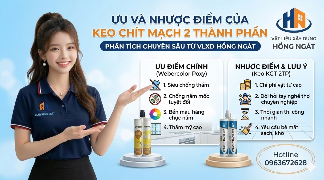 Ưu nhược điểm keo chít mạch 2 thành phần