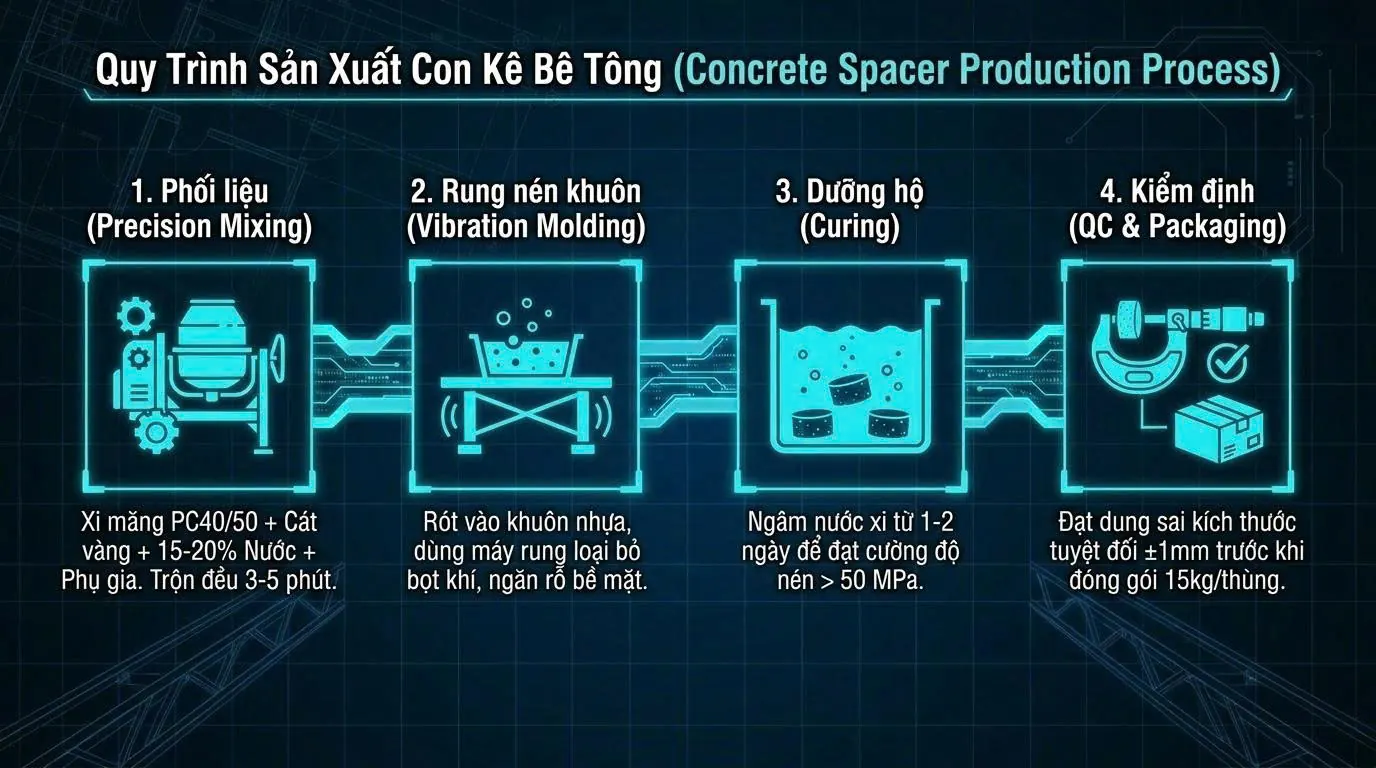 cục kê kê bông bình chánh - quy trình sản xuất