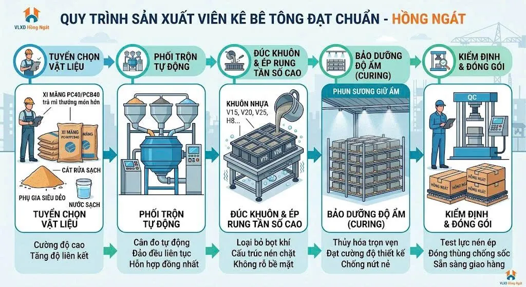 báo giá cục kê bê tông tp hồ chí minh - quy trình sản xuất