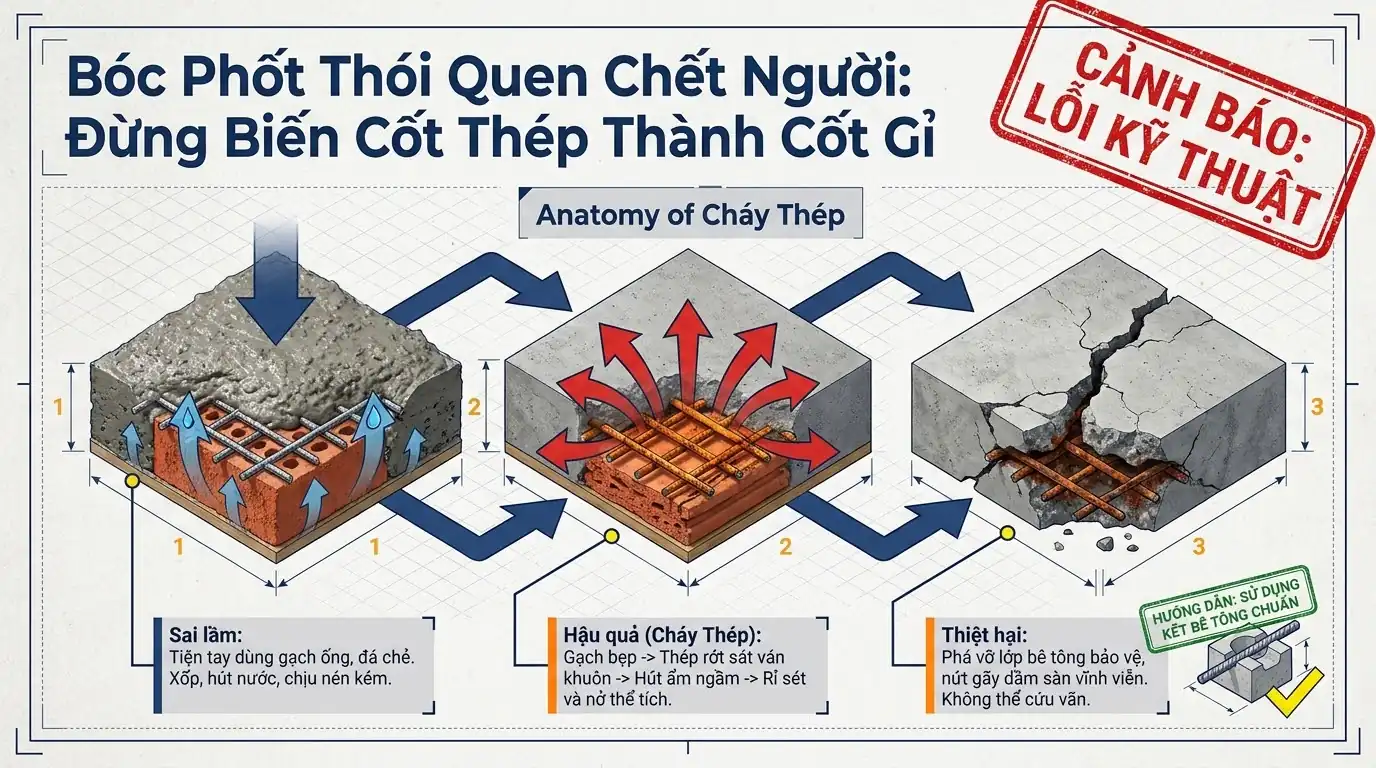 con kê bê tông quận 8 - sai lầm sử dụng gạch ống