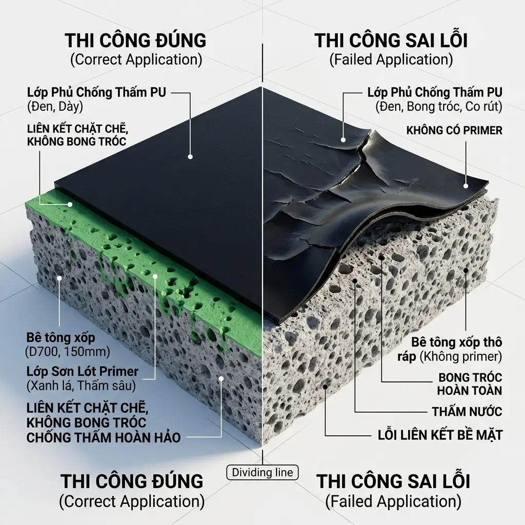 quy trình chống thấm - sai lầm thi công