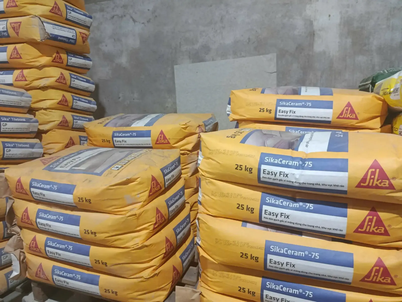 báo giá keo dán gạch men - sika