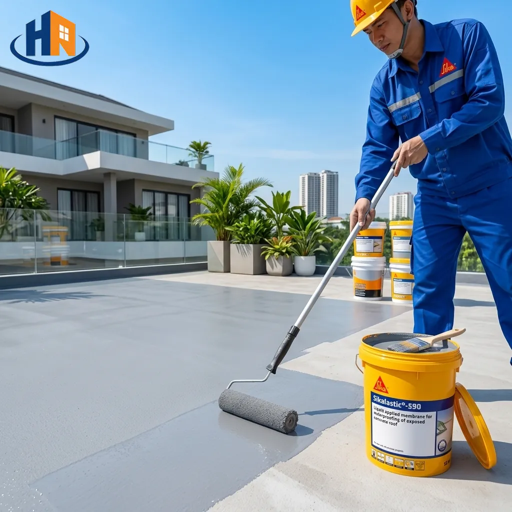 Thi Công Chống Thấm SikaLastic 590