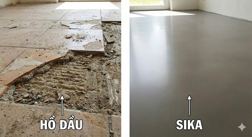 so sánh hồ dầu với sika