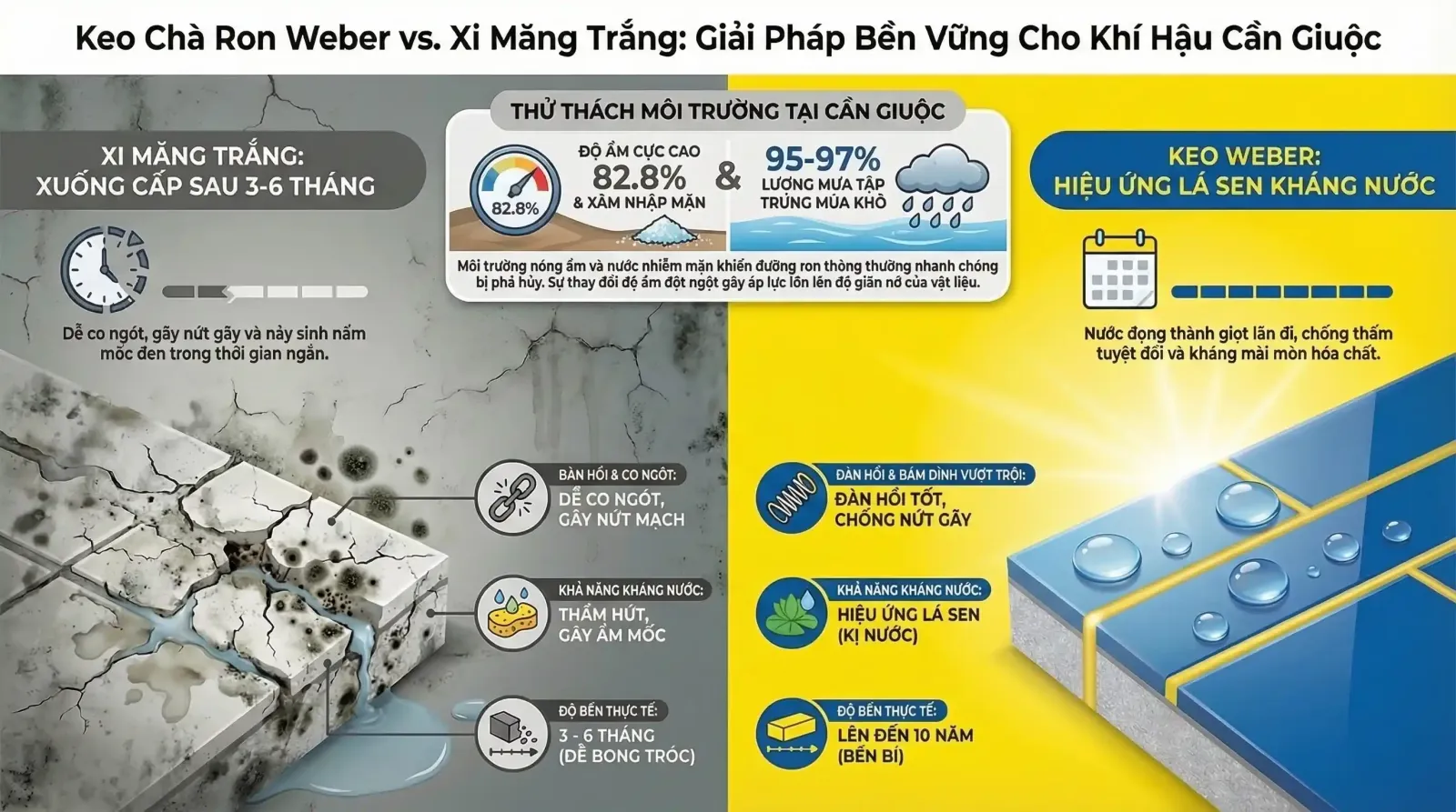 Báo Giá Bột Chà Ron Weber - So Sánh Bột Chà Ron Weber Với Xi Măng Trắng