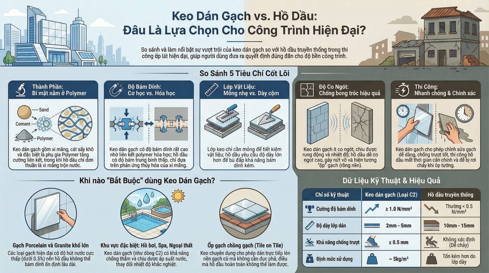 keo ốp lát với hồ dầu
