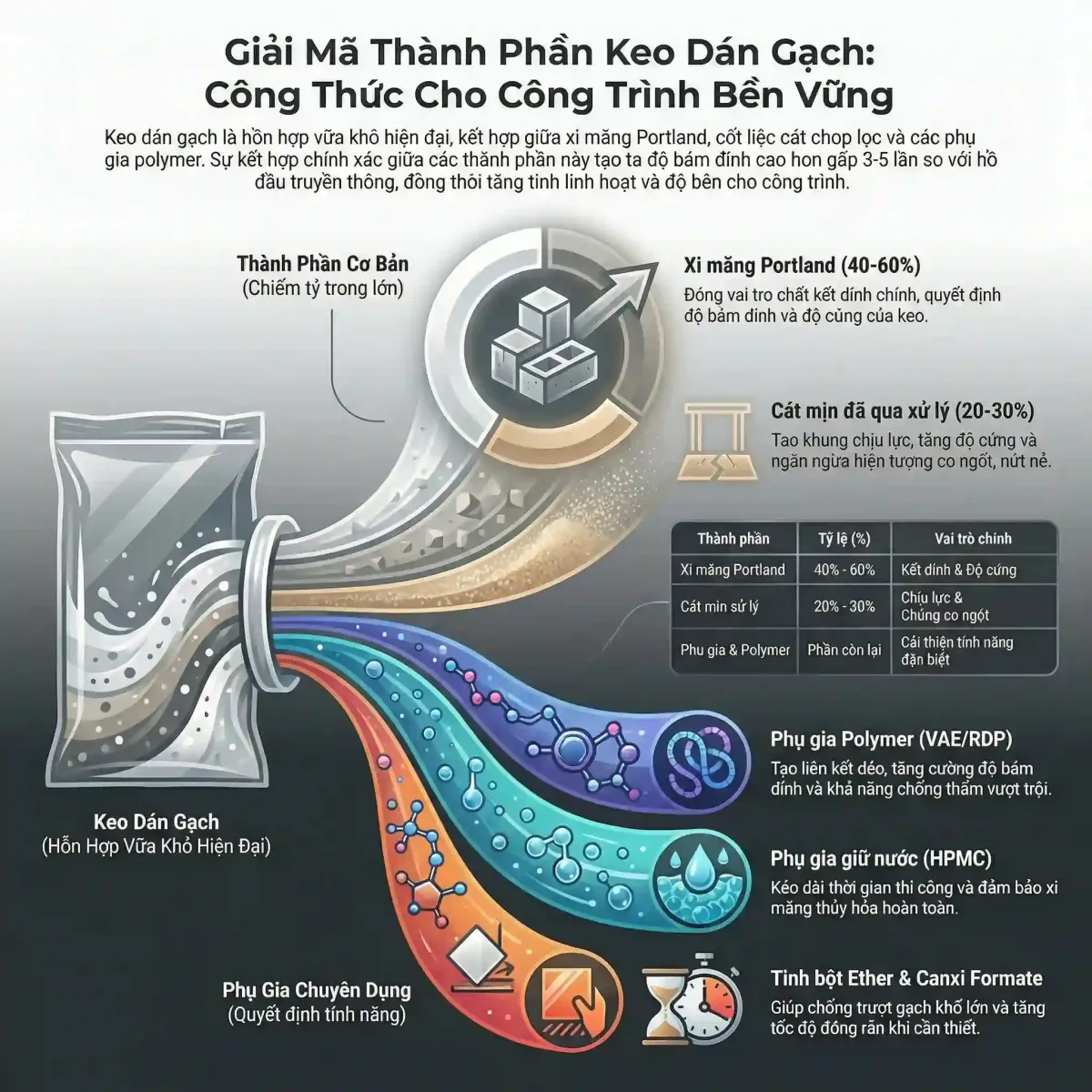 Cấu Tạo Keo Dán Gạch Ngoài Trời