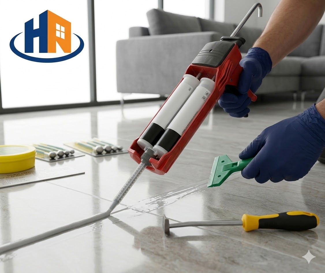 Thi Công Keo Chà Ron 2 Thành Phần Epoxy