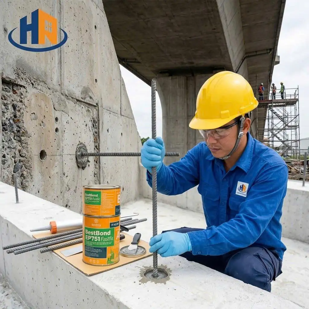 Thi Công Cấy Sắt Sử Dụng BestBond EP751