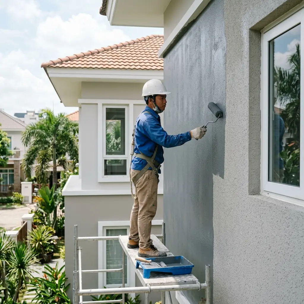 Thi Công Chống Thấm Tường Ngoài Gritone Raincoat