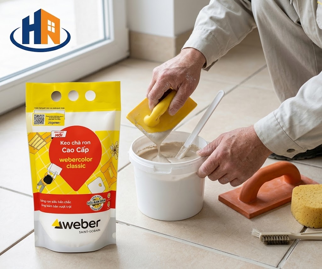 định mức bột chà ron weber - thi công